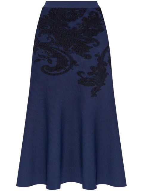 ETRO embroidered A-line midi skirt - Blue - zdjęcie produktu nr 1
