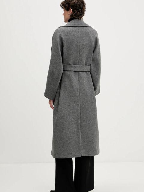 Sandro Ferrone płaszcz z dodatkiem wełny kolor szary S18YBFRADA