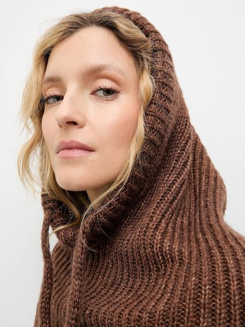 Answear.LAB kominiarka z wełną merino kolor brązowy - zdjęcie produktu nr 2