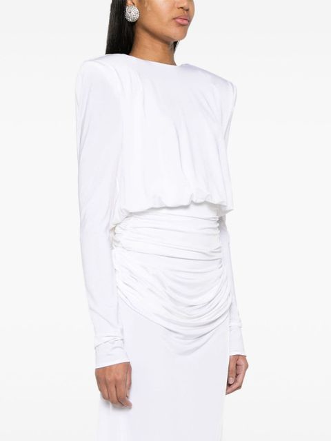 Magda Butrym long-sleeve draped blouse - White
