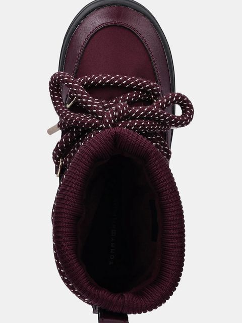 Tommy Hilfiger śniegowce SNOW BOOT WATER REPELLENT kolor bordowy FW0FW09260