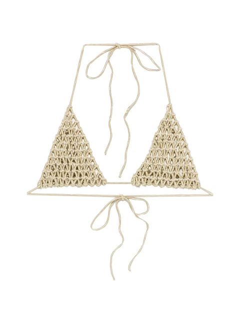 Isa Boulder macramé triangle bikini top - Neutrals - zdjęcie produktu nr 1