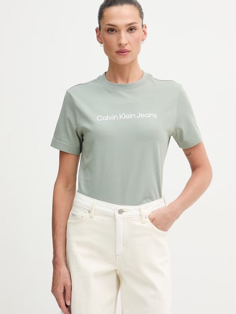 Calvin Klein Jeans t-shirt damski bawełniany - zdjęcie produktu nr 2