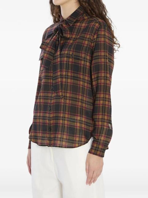 Saint Laurent check-pattern shirt - Brown - zdjęcie produktu nr 2