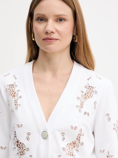 Guess kardigan damski kolor biały lekki W5GQ11 KCWY1