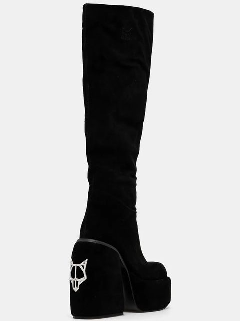 Naked Wolfe kozaki Space damskie kolor czarny na słupku Space Black Kid Suede