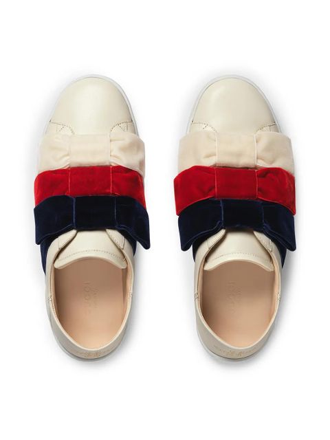 Gucci Ace sneaker with velvet bows - White