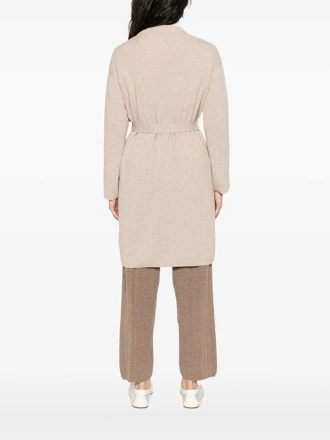 Max Mara ribbed belted cardigan - Neutrals
