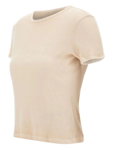 Blumarine crystal-logo T-shirt - Pink