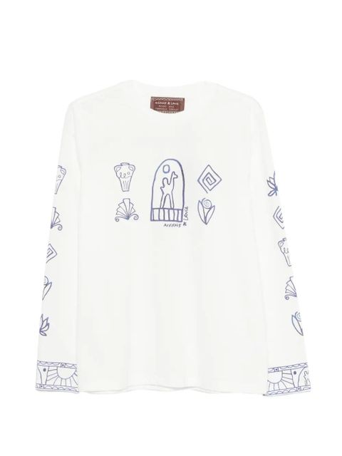 ALEMAIS graphic print long-sleeved top - White - zdjęcie produktu nr 1