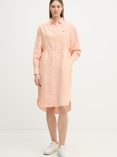 Lacoste sukienka koszulowa z lnem - zdjęcie produktu nr 1