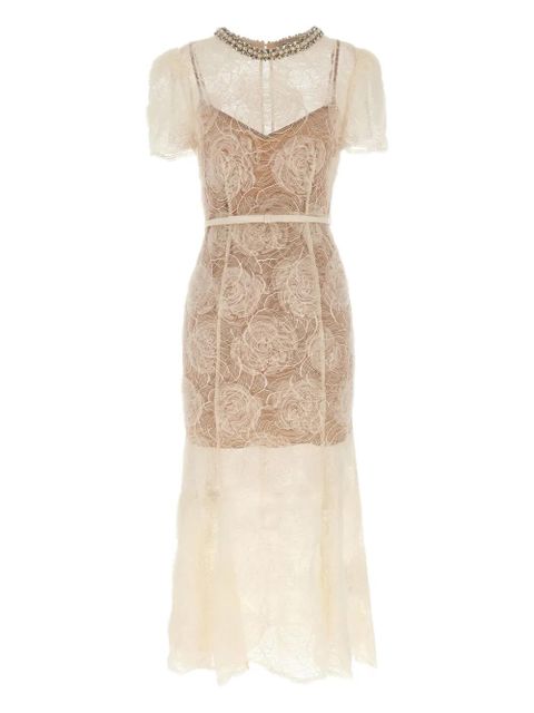 Self-Portrait floral-lace midi dress - White - zdjęcie produktu nr 1