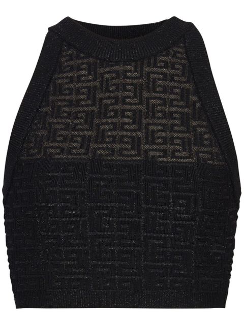 Balmain 4G halterneck knit top - Black - zdjęcie produktu nr 1