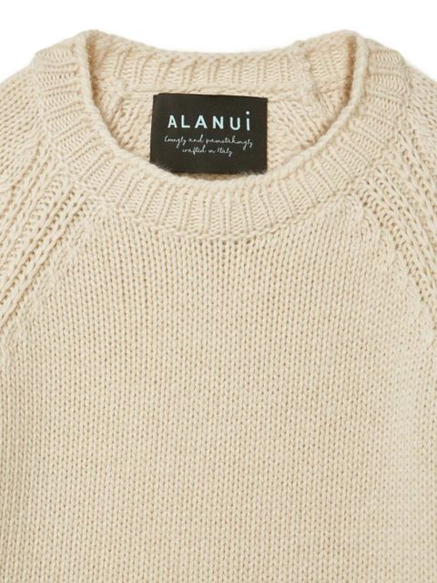 Alanui raglan-sleeve finest sweater - Neutrals