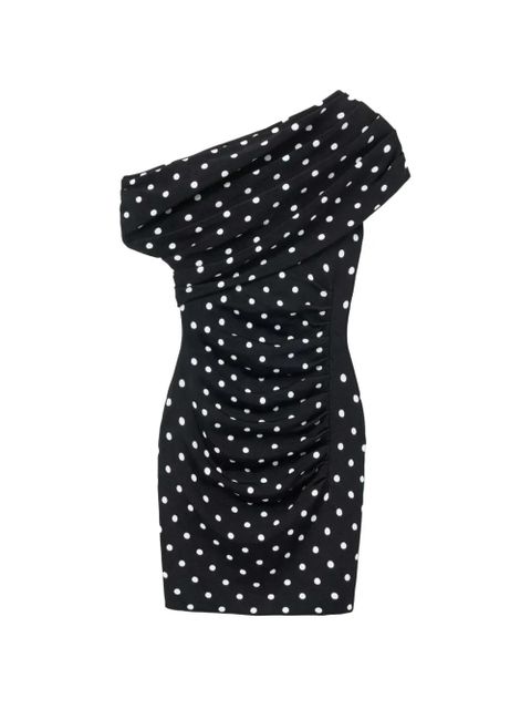 Self-Portrait polka-dot one-shoulder mini dress - Black - zdjęcie produktu nr 1