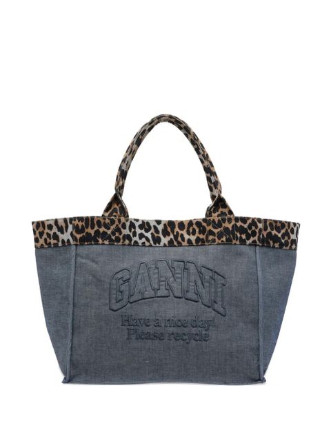 GANNI logo tote bag - Blue - zdjęcie produktu nr 1