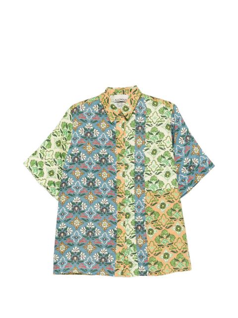 ALEMAIS Ali Spliced floral shirt - Blue