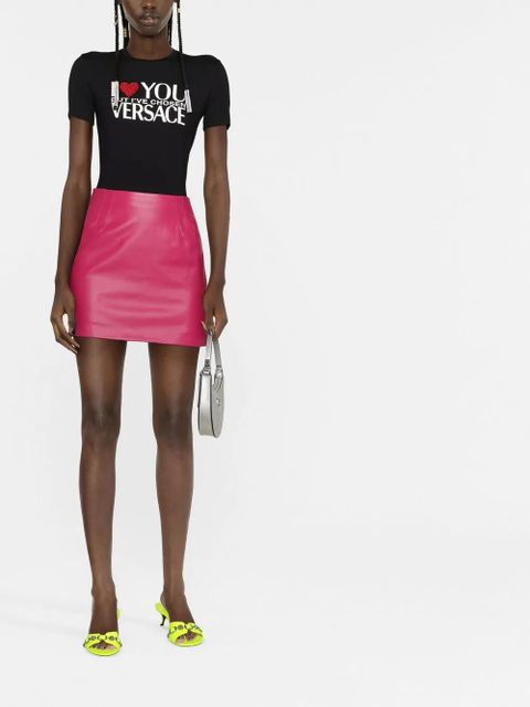 Versace slogan-print T-shirt - Black