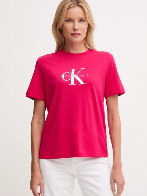 Calvin Klein Jeans t-shirt bawełniany damski kolor różowy LV047B865G - zdjęcie produktu nr 1
