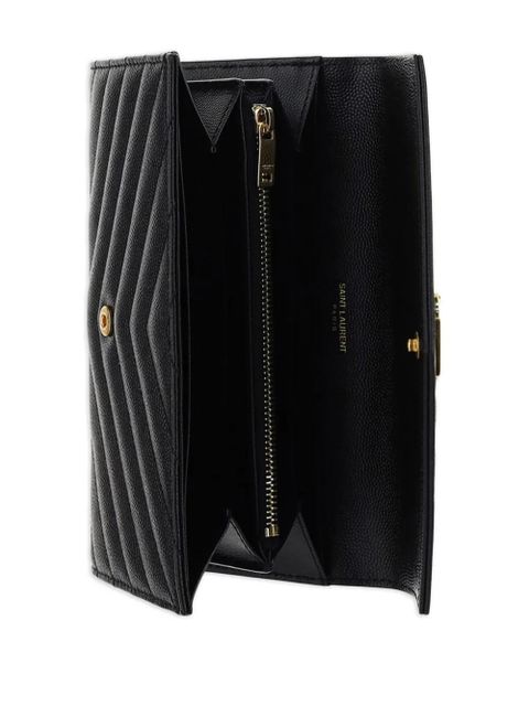 Saint Laurent large Cassandre matelassé flap wallet - Black
