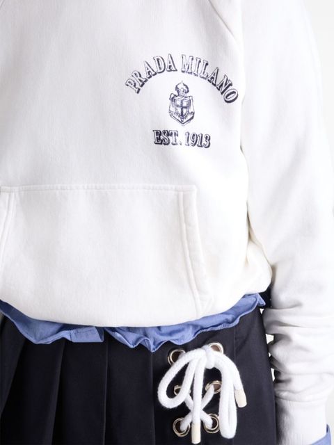 Prada logo-print hoodie - White