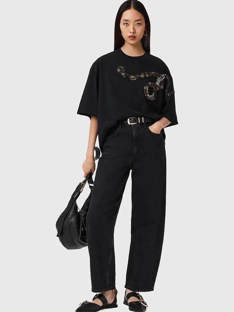 AllSaints t-shirt bawełniany damski kolor czarny W152JD