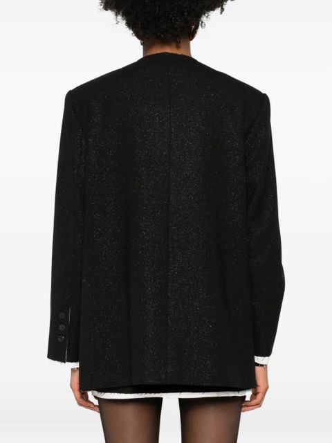 Eleh frayed-hem button blazer - Black