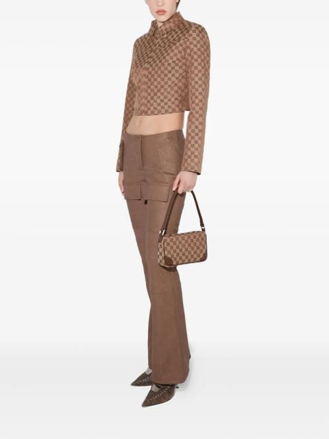 MISBHV faux-leather bootcut moto trousers - Brown - zdjęcie produktu nr 2