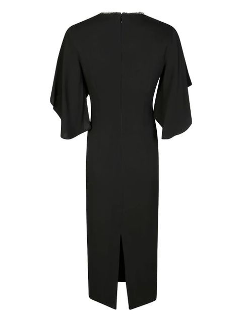PINKO Scopone embellished-collar midi dress - Black - zdjęcie produktu nr 2