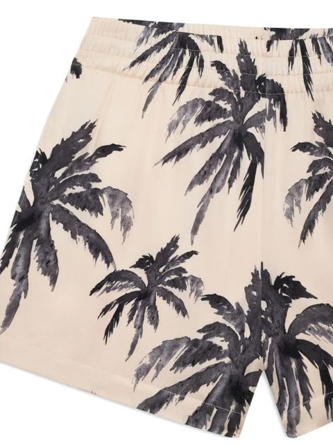 ANINE BING Kam palm-print shorts - Neutrals