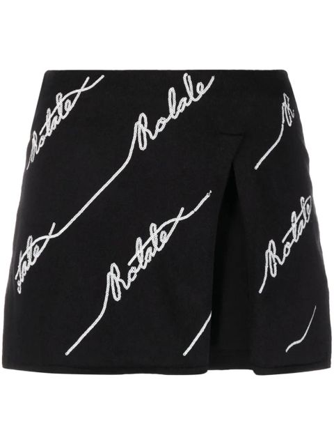 ROTATE BIRGER CHRISTENSEN logo-embellished knitted miniskirt - Black - zdjęcie produktu nr 1