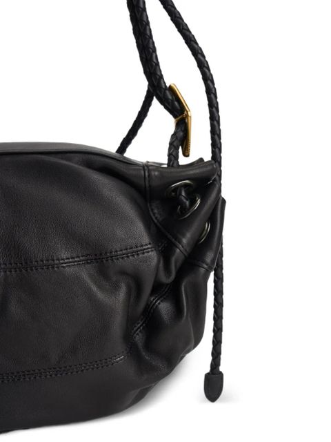 ISABEL MARANT medium Maia braided-strap knotted leather shoulder bag - Black