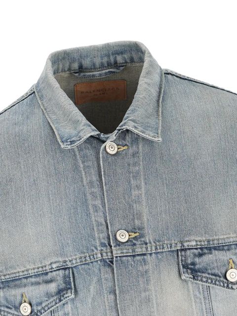 Balenciaga lettering denim jacket - Blue