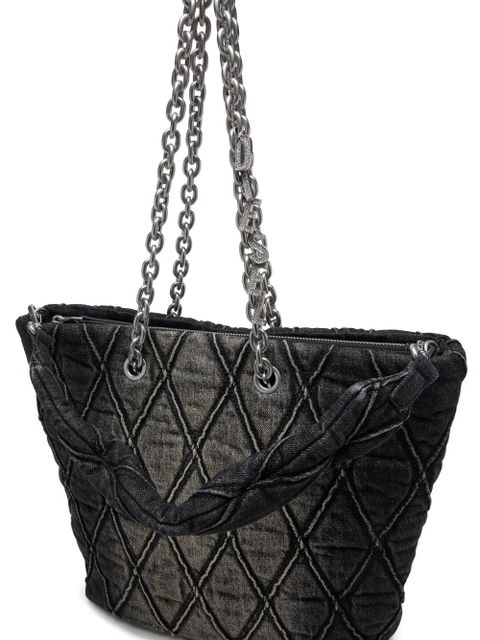 Diesel Charm-D quilted chain tote bag - Black - zdjęcie produktu nr 2