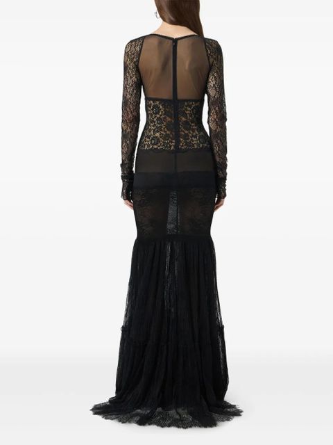 Blumarine lace-panelled gown - Black