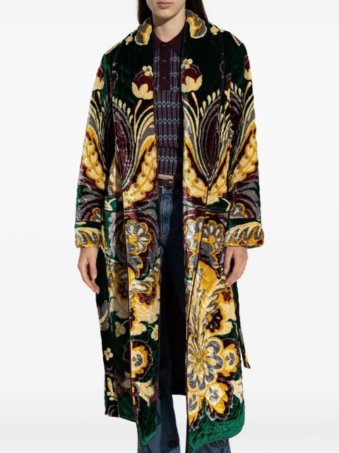 ETRO quilted floral velvet coat - Yellow - zdjęcie produktu nr 2
