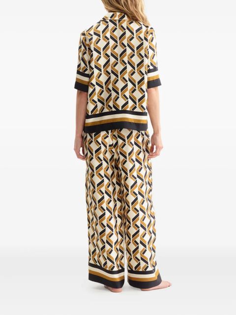 ERES Tube geometric-print wide-leg trousers - White