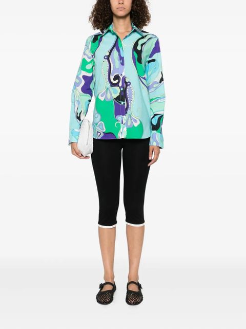 PUCCI abstract-print cotton shirt - Blue - zdjęcie produktu nr 2