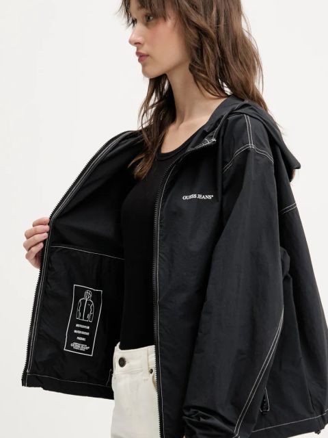 Guess Jeans kurtka kolor czarny przejściowa W5GL29 WH8N2
