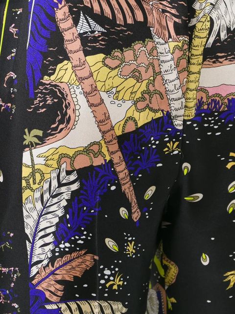 PUCCI feather motif cropped trousers - Black