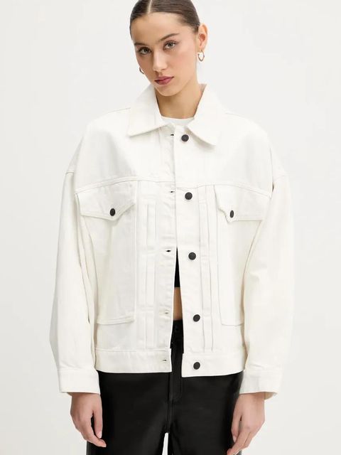 HUGO kurtka jeansowa kolor biały przejściowa 50535349 - zdjęcie produktu nr 1