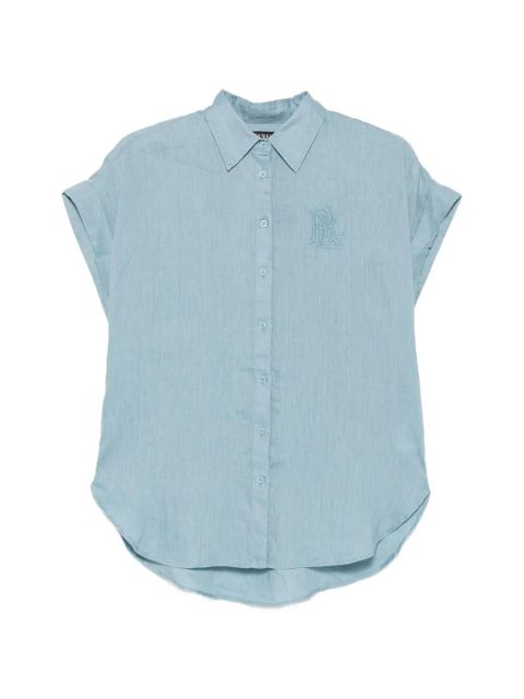 Lauren Ralph Lauren embroidered-logo short-sleeve shirt - Blue - zdjęcie produktu nr 1