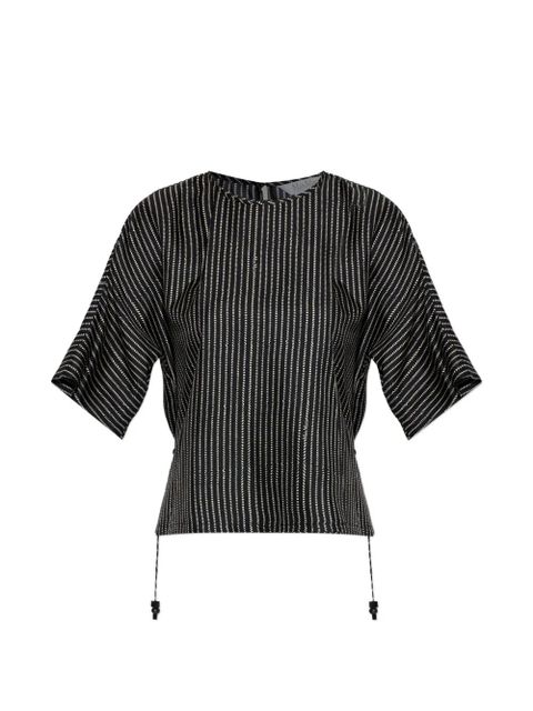 Max Mara striped drawstring top - Black - zdjęcie produktu nr 1