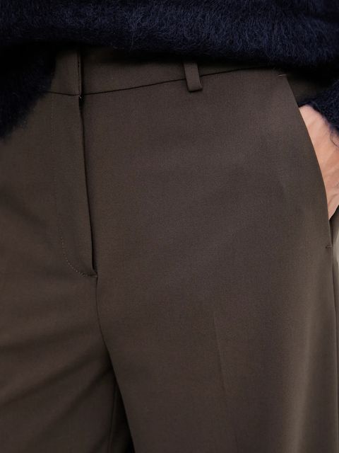 Blugirl Blumarine spodnie damskie kolor brązowy szerokie high waist RF5090.T5771