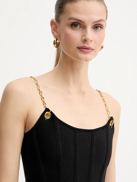 Marciano by Guess sukienka AISHA kolor czarny maxi dopasowana 5BGK10 5036Z