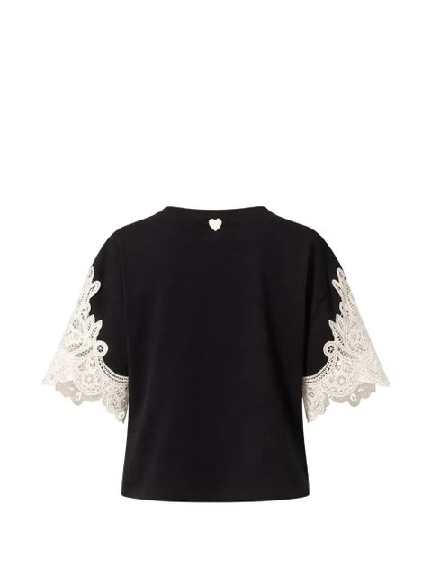 TWINSET lace-detail T-shirt - Black - zdjęcie produktu nr 2