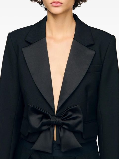 SANDRO bow-detail jacket - Black
