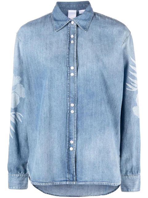 PINKO Gufare floral-print denim shirt - Blue - zdjęcie produktu nr 1