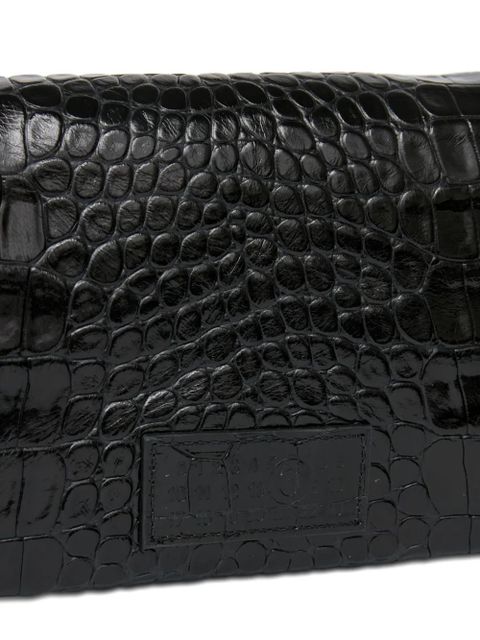 MM6 Maison Margiela small croco-embossed shoulder bag - Black