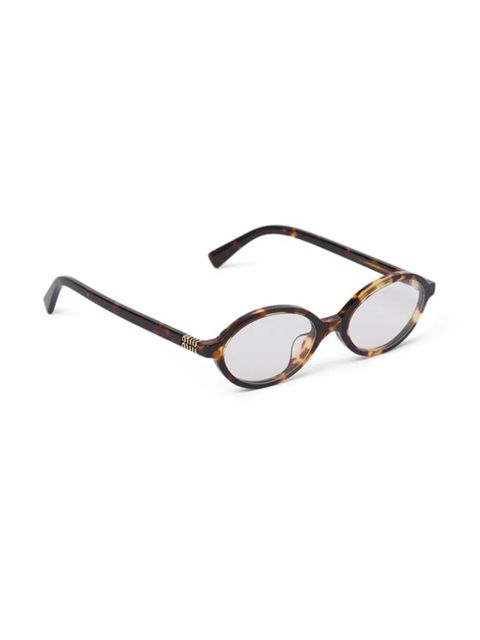 Miu Miu Eyewear Runway logo-plaque sunglasses - Brown - zdjęcie produktu nr 2